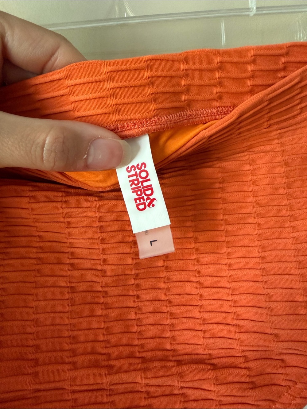 SOLID & STRIPED Lilo Bikini in Chain Rib Pumpkin Size Large - Picture 7 of 7
